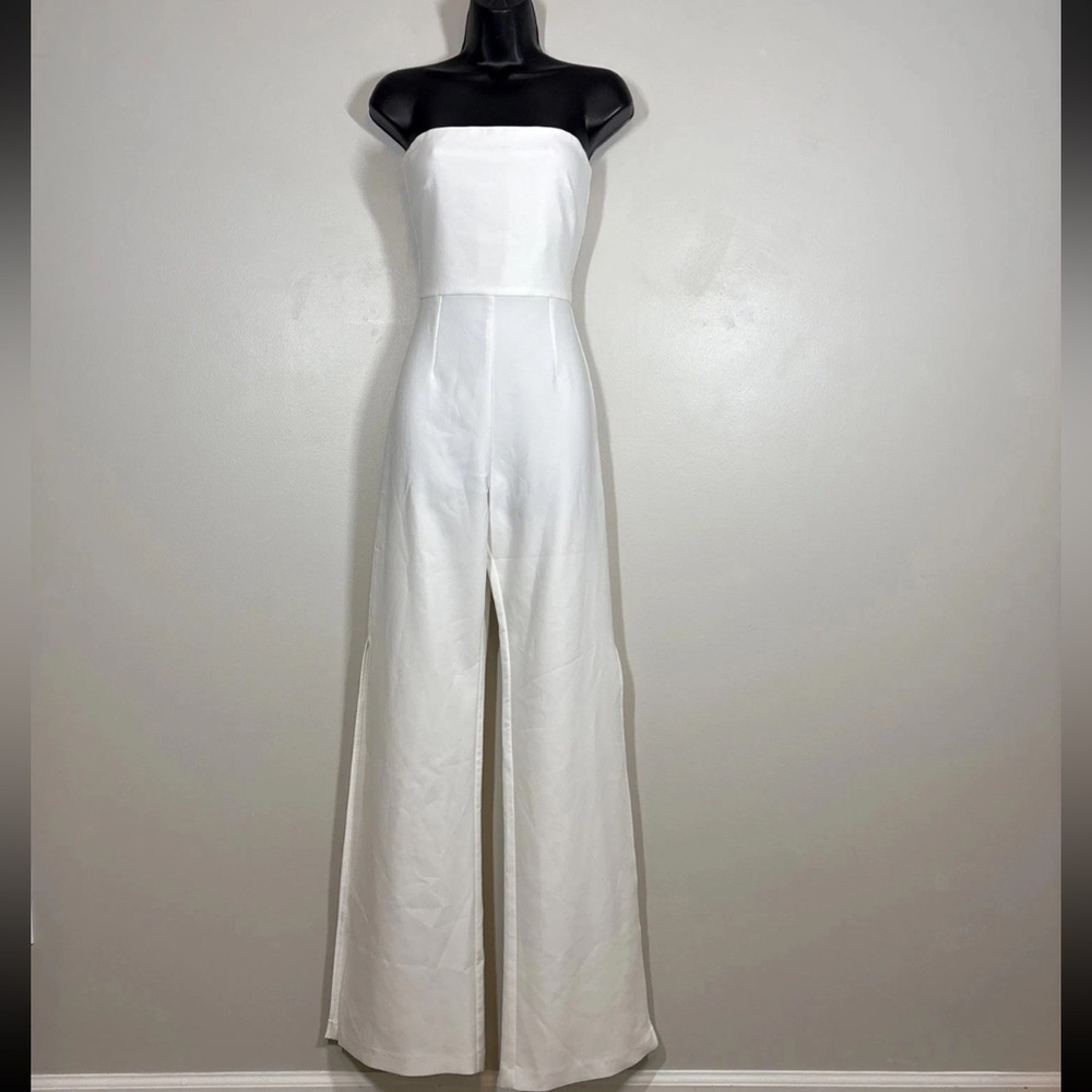 Nookie S Glamour Jumpsuit Ivory white Strapless Stretch
bridal Bachelorette